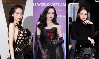 Ngắm Hoa hậu Thanh Thủy đẹp quyến rũ trong trang phục tone đen