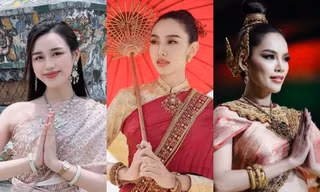 Đỗ Thị Hà, Thùy Tiên xinh đẹp trong trang phục truyền thống Thái Lan