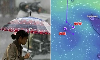 Áp thấp xuất phát từ Biển Đông tiến sát một áp thấp mới, có thể gây hiện tượng hiếm gặp