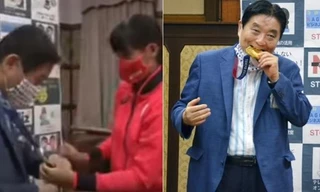 Một thị trưởng người Nhật cắn HCV mà VĐV giành được ở Olympic Tokyo, bị chỉ trích nặng nề