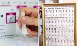 Anh chàng người Thái Lan đóng khung 39 khay test nhanh thành “tác phẩm nghệ thuật”