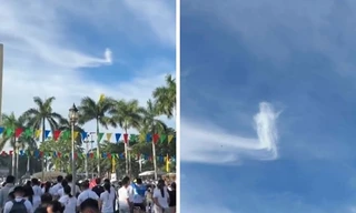 Đám mây hình thiên thần xuất hiện ở Philippines, hàng nghìn người đứng xem