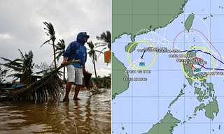 Điều hiếm hoi đang xảy ra: "Liên hoàn bão" trong khu vực, đường đi rối vào nhau