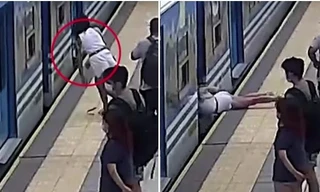 Ai cũng sốc khi cô gái ngất xỉu, ngã nhào vào đoàn tàu đang chạy nhưng sống sót kỳ diệu