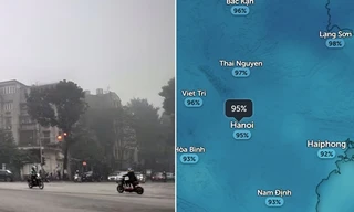 Miền Bắc lạnh nốt ngày đầu tuần rồi bắt đầu đợt nồm ẩm mới, có nơi đạt độ ẩm 100%