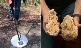 Dùng máy dò kim loại giá rẻ để dò chơi, ai ngờ tìm được cục vàng trị giá gần 4 tỷ