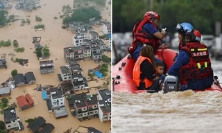 Hình ảnh ngập lụt “trăm năm mới có một lần” ở Trung Quốc do đợt mưa diện rộng