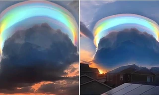 “Dải khăn” màu cầu vồng bí ẩn vắt ngang bầu trời ở Trung Quốc, đây là hiện tượng gì?