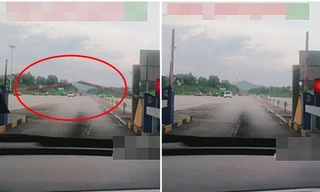 Thanh chắn ở trạm thu phí hất lên đập xuống liên tục "thách thức" tài xế vượt qua