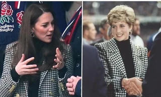 Đâu chỉ Hoàng tử George giống Công nương Diana, Công nương Kate cũng cố ý mặc như mẹ chồng