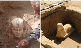 Tìm thấy tượng nhân sư 2000 năm tuổi với khuôn mặt cười ở Ai Cập