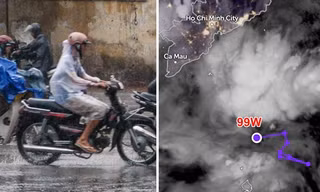 Vùng áp thấp ở Biển Đông đã mạnh lên, tăng khả năng phát triển trong 24 giờ tới