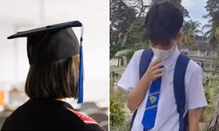 Nhóm học sinh đi thăm cô giáo sau kỳ thi tốt nghiệp trung học, ở một nơi không ai ngờ tới