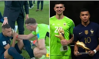 Thủ môn Argentina an ủi Mbappe nhưng bị chê là “giả tạo” vì hành động sau khi nhận cúp