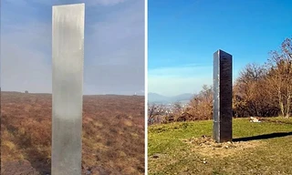 Khối kim loại cao 3 mét đột ngột xuất hiện trên ngọn đồi xa xôi, không thể giải thích