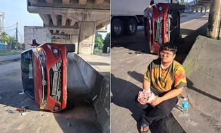 Cậu bé bị tai nạn ô tô nhưng trên tay vẫn giữ chặt bó hoa, lý do rất xúc động