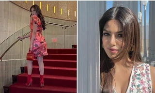 Hoa hậu Hoàn vũ Harnaaz Sandhu lại khoe dáng catwalk, không giấu được vòng eo lớn hơn hẳn
