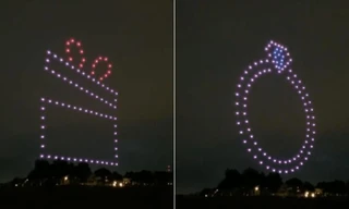 Chàng trai ở Singapore cầu hôn bằng màn trình diễn drone, cư dân mạng có ý kiến khác nhau