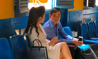 Bà Lê Hoàng Diệp Thảo trong lần tới tòa giải quyết vụ ly hôn. Ảnh: Tân Châu