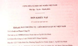 Đơn khiếu nại của ông Phạm Công Út. Ảnh: Tân Châu