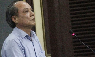 Cựu phó Chánh thanh tra NHNN Đặng Văn Thảo đang trả lời tòa chiều nay 26/6. Ảnh: Tân Châu