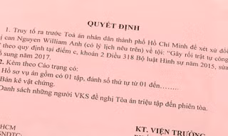 William Nguyen bị truy cứu hành vi "Gây rối trật tự công cộng". Ảnh Xuân Hoàng