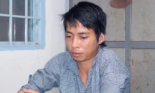 Võ Thanh Tùng tại cơ quan công an. Ảnh CA.