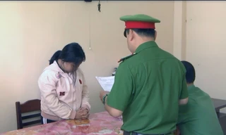 Nguyễn Võ Nhật Vy tại cơ quan công an