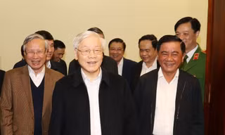 Tổng Bí thư, Chủ tịch nước Nguyễn Phú Trọng chủ trì phiên họp Ban Chỉ đạo T.Ư về PCTN. Ảnh: TTXVN