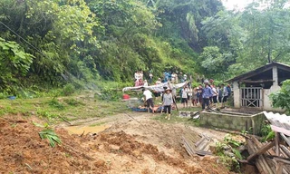 Hiện trường vụ sạt lỡ đất thương tâm.