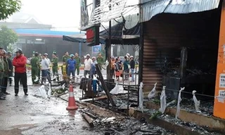 Hiện trường vụ cháy shop hoa