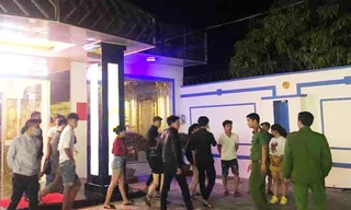 Lực lượng Công an thành phố Pleiku làm nhiệm vụ tại hiện trường