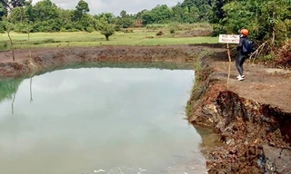 Hồ nước Hrung nơi 2 học sinh THCS bị đuối nước