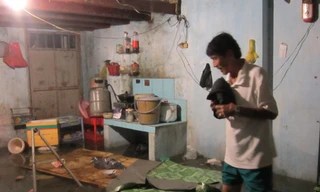 Người dân ngụp lặn với triều cường