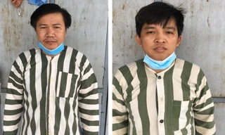 Thừa và Thảo sau khi bị bắt.