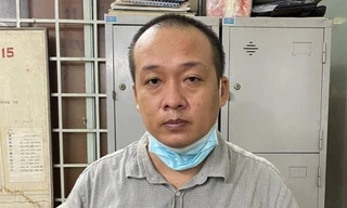 Tăng Minh Hiếu tại cơ quan Công an.