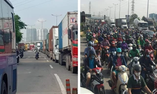 Sáng 29/4, các tuyến đường cửa ngõ phía Đông TPHCM xảy ra tình trạng ùn tắc nghiêm trọng. 