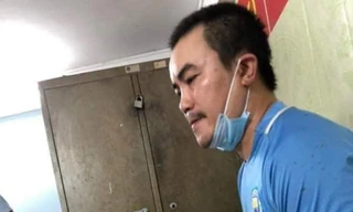 Trần Huy tại cơ quan Công an.