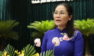 Bà Nguyễn Thị Lệ tại kỳ họp HĐND TPHCM sáng 24/6.