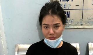 Lã Thị Ngọc tại cơ quan Công an.