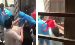 Hai nhân viên lấy mẫu bị tấn công.