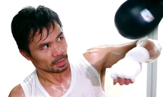 Pacquiao trước trận bảo vệ đai vô địch WBO hạng bán trung thế giới.