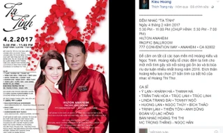 Poster kèm hình ảnh của Hoàng Kiều - Ngọc Trinh.