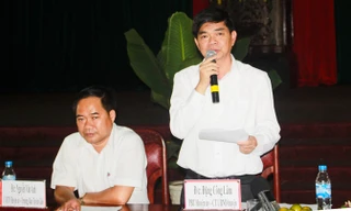 Ông Đặng Công Lâm trả lời tại buổi họp báo.