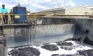 Hệ thống xử lý nước thải của Công ty Mei Sheng. Ảnh: Xuân Thắng