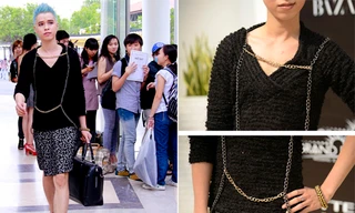 Thí sinh nam mặc váy tới dự thi thiết kế thời trang