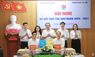 Tỉnh Đoàn Hà Nam và Thành Đoàn Hà Nội ký kết hợp tác giai đoạn 2024 - 2027
