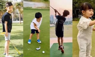 Hội hot kids nhà sao Việt chơi golf từ bé: "Thiên thần nhí" nào là tay golf nhỏ tuổi nhất?