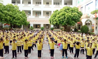 Một giờ tập thể dục của học sinh tiểu học. Ảnh mang tính minh họa, nguồn Internet 