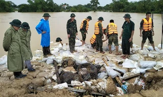 Thủng ngầm đê hữu sông Cầu Chày